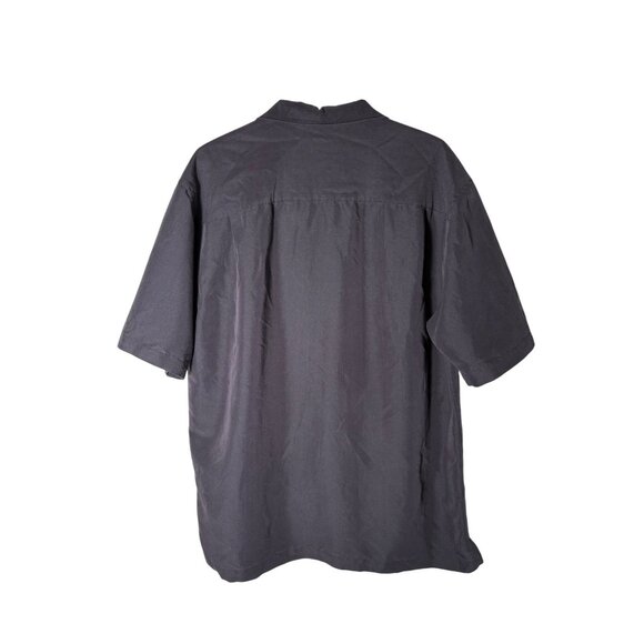 Centro Men's Size Large Matte Black and Blue Button-Down Hotel Car Vegas Shirt - Picture 2 of 4